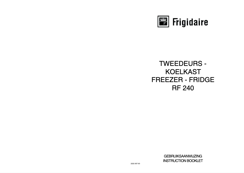 Image de la première page du manuel de l'appareil RF 240