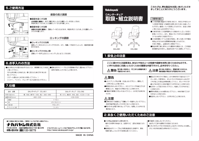 Image de la première page du manuel de l'appareil CCL-001