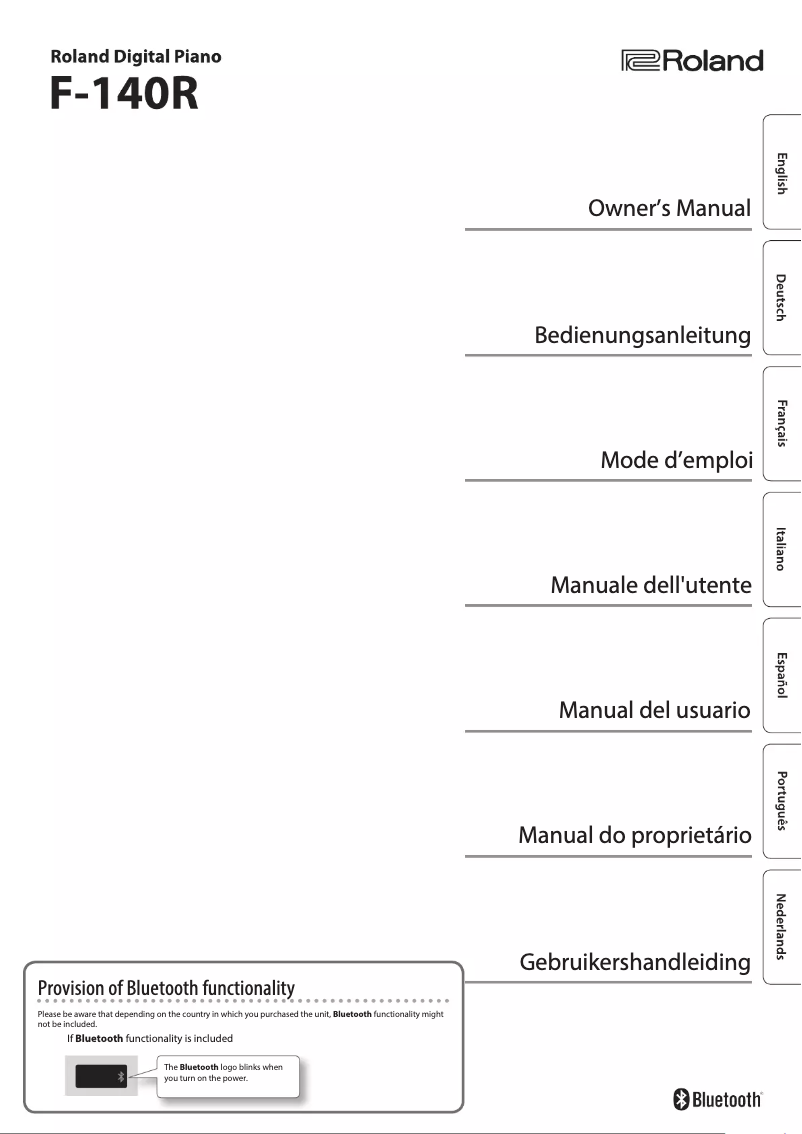 Page 1 de la notice Manuel utilisateur Roland F-140R