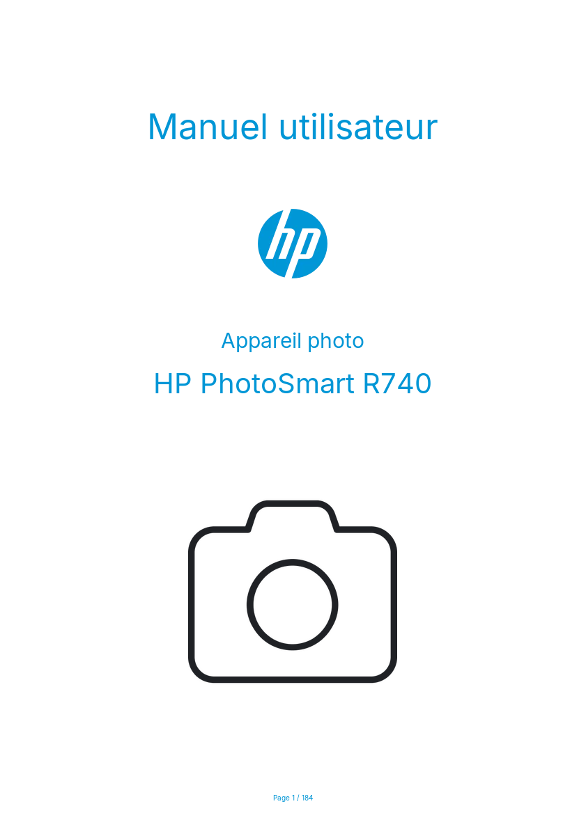 Page n°1 - Manuel utilisateur HP PhotoSmart R740