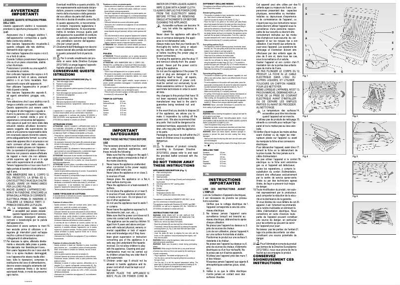 Image de la première page du manuel de l'appareil Grill & Taste 1918