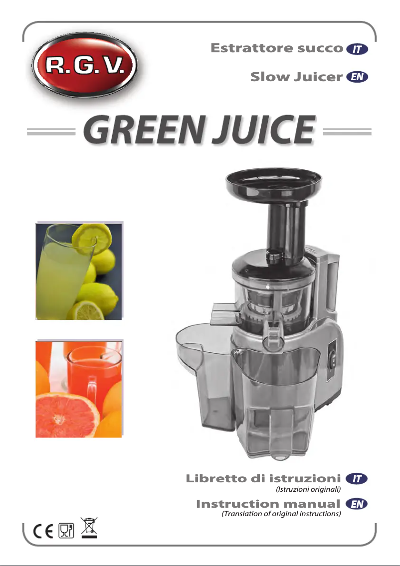 Image de la première page du manuel de l'appareil Green Juice