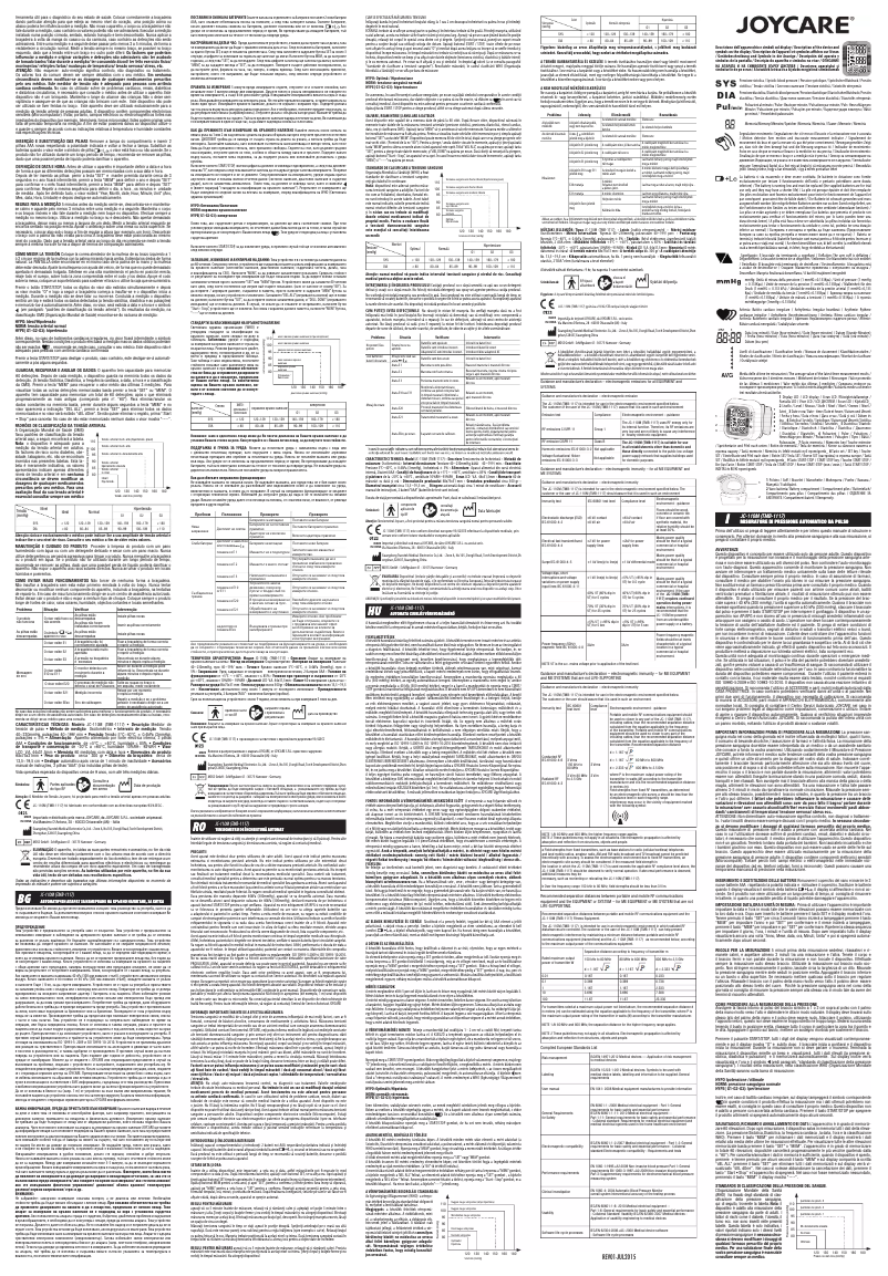 Page n°1 - Manuel utilisateur Joycare JC-110M