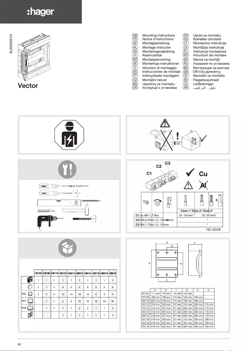 Page n°1 - Manuel utilisateur Hager VE412L