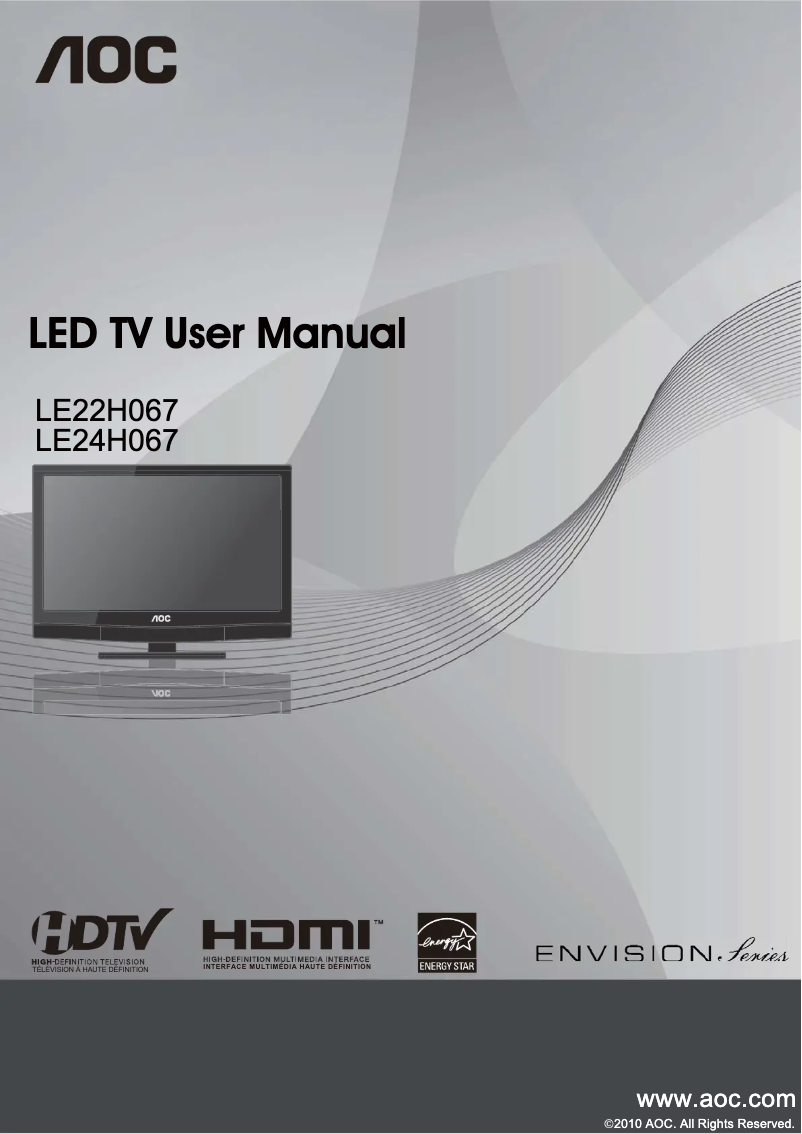 Page 1 de la notice Manuel utilisateur AOC LE22H067