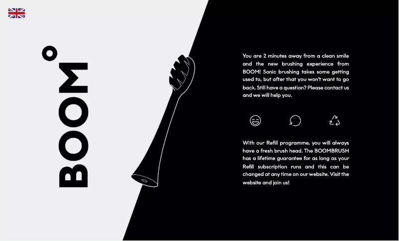 Page 1 de la notice Manuel utilisateur Boombrush Toothbrush