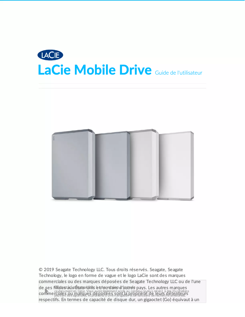 Page n°1 - Manuel utilisateur LaCie Mobile Drive
