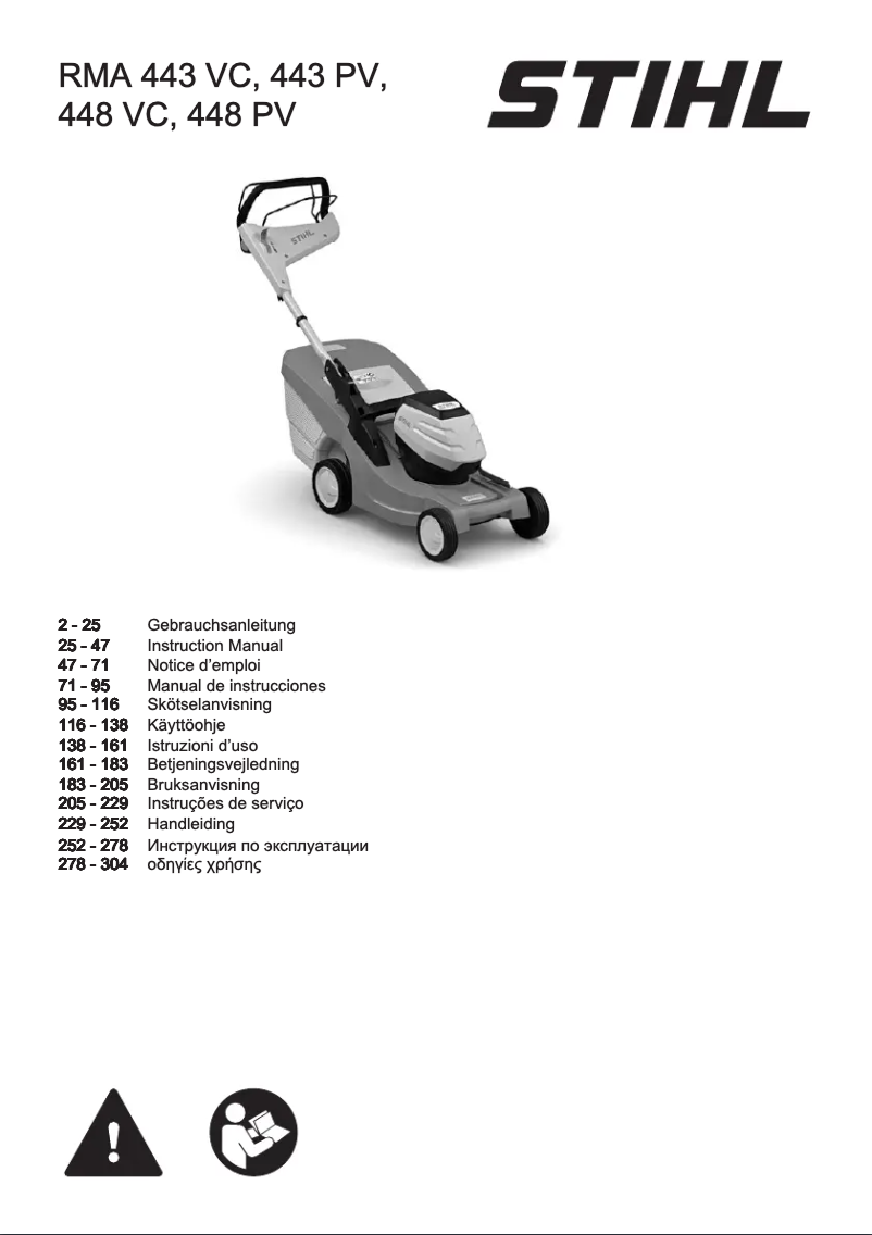 Page 1 de la notice Manuel utilisateur Stihl RMA 443 VC