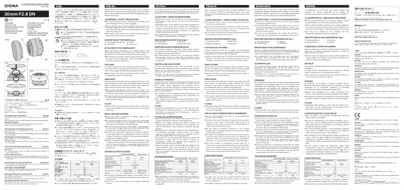 Página 1 del manual Manual de usuario Sigma 30mm f/2.8 DN ART Sony E-mount Black