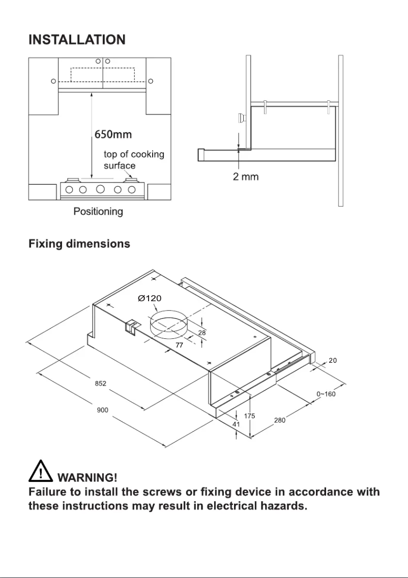 Page n°1 - Guide d'installation Philco GH609WNL