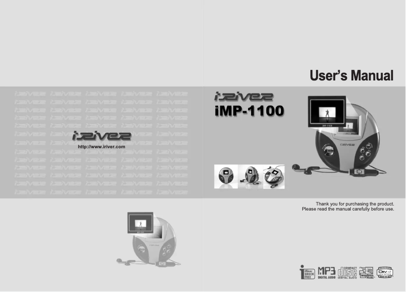Page 1 de la notice Manuel utilisateur iRiver iMP-1100