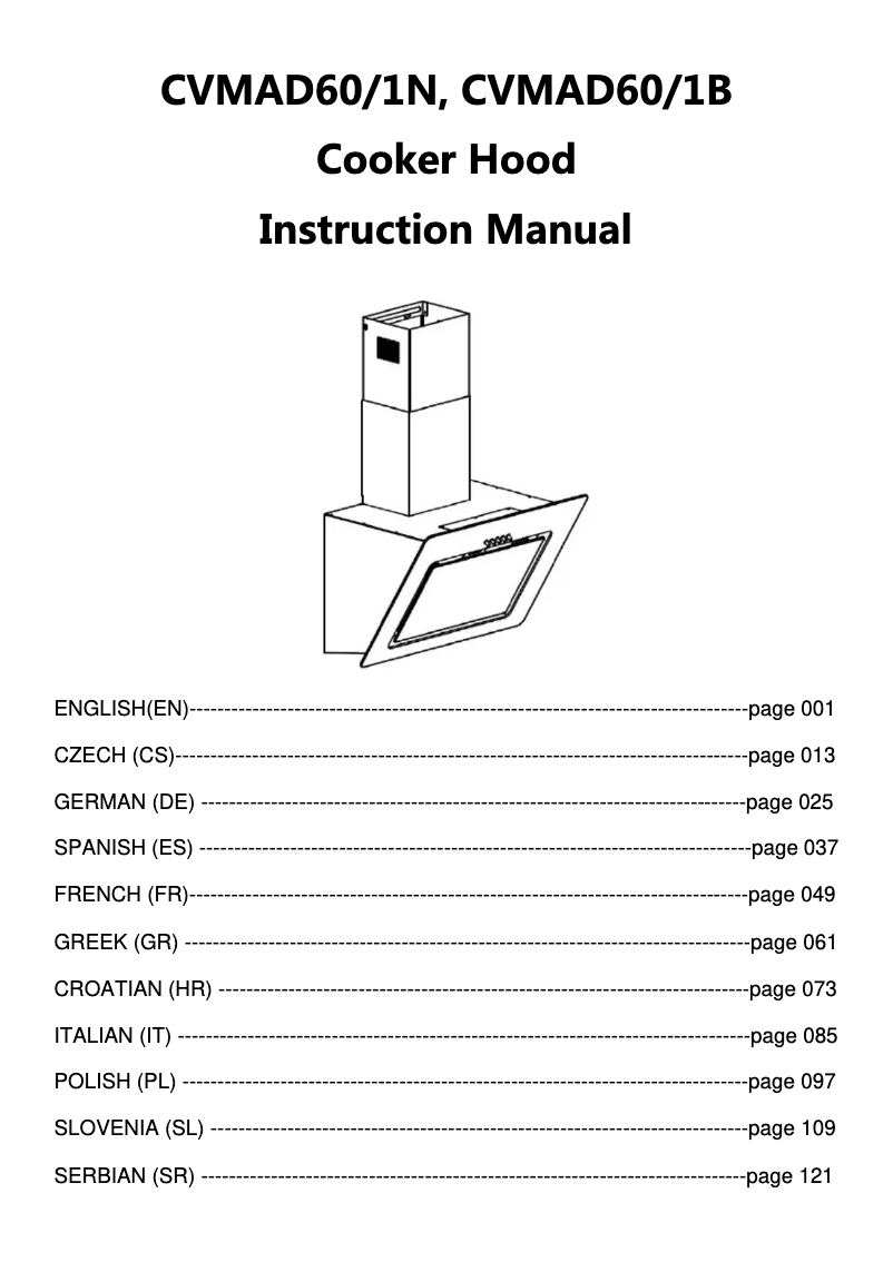 Page 1 de la notice Manuel utilisateur Candy CVMAD60/1N