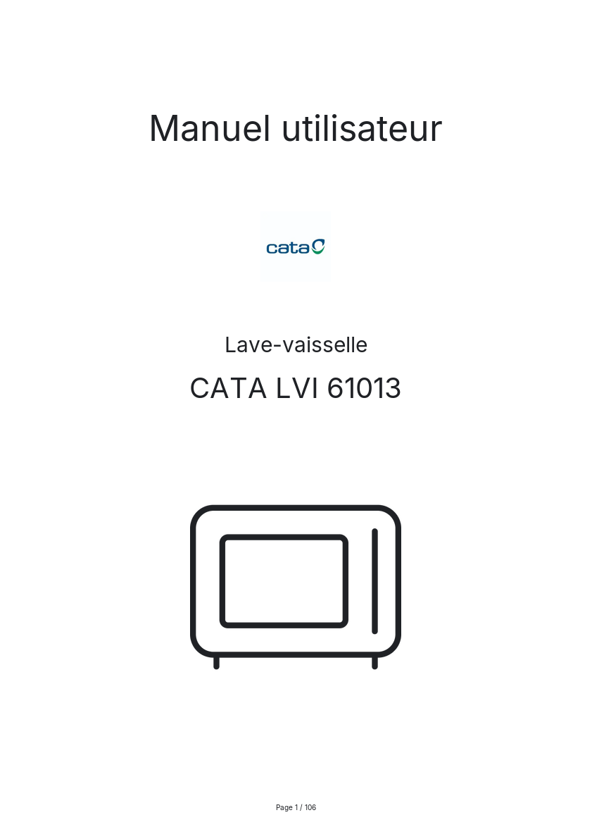 Image de la première page du manuel de l'appareil LVI 61013