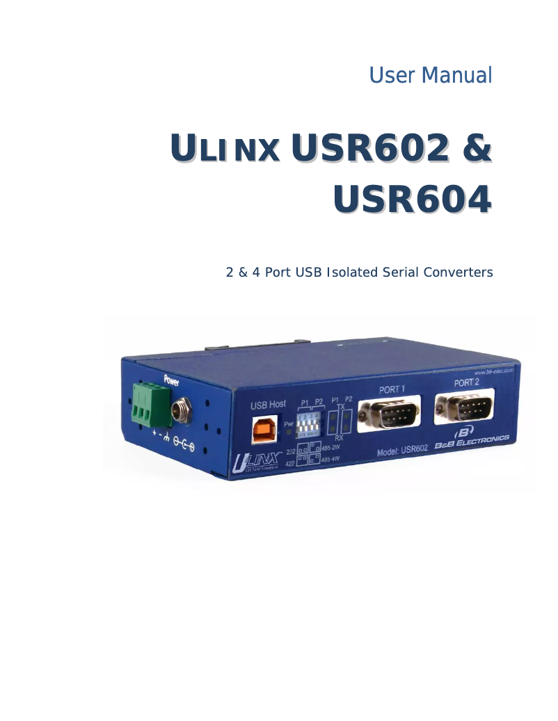 Image de la première page du manuel de l'appareil USR602