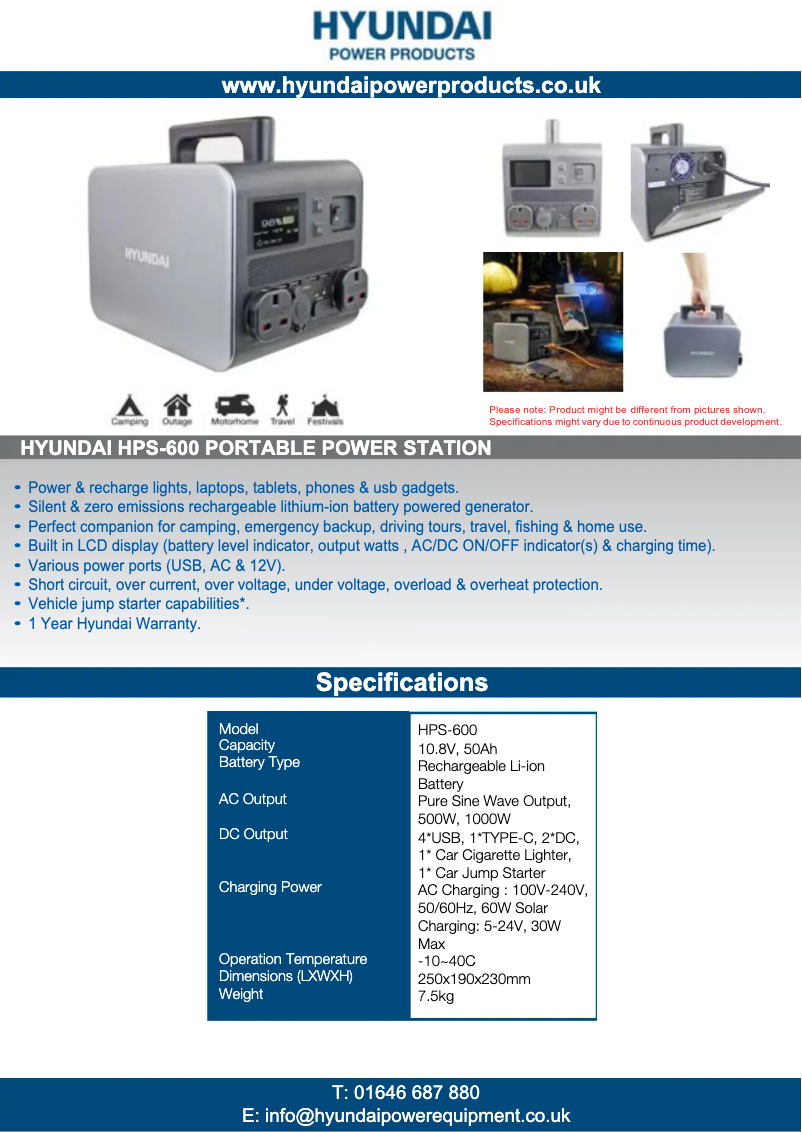 Image de la première page du manuel de l'appareil HPS-600