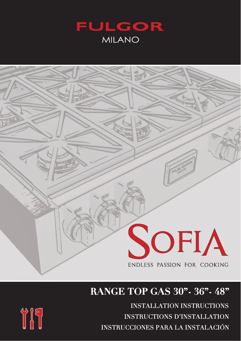 Page 1 de la notice Guide d'installation Fulgor Milano F6GRT486GS1