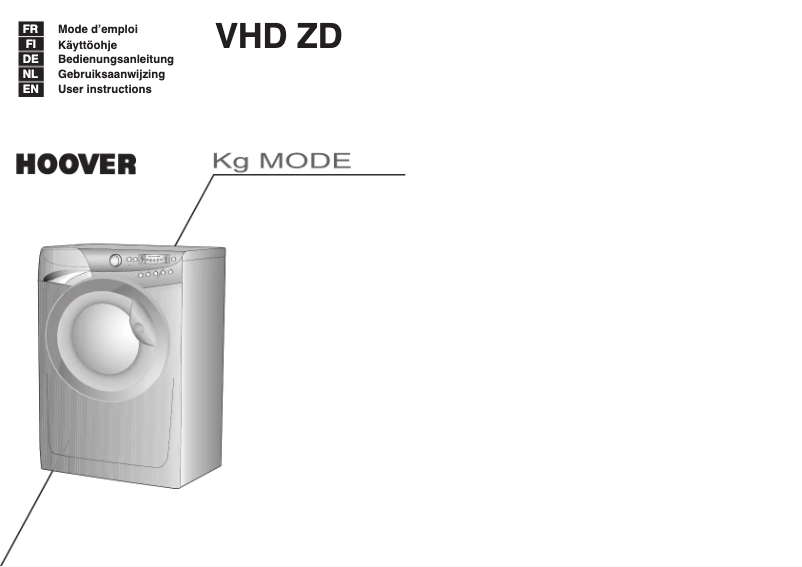 Page 1 de la notice Manuel utilisateur Hoover VHD 6124ZD-30