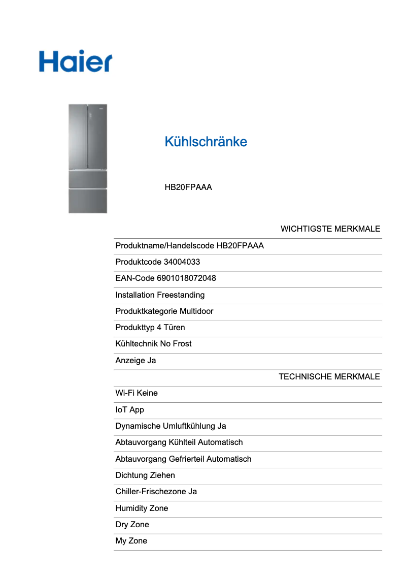 Image de la première page du manuel de l'appareil HB20FPAAA