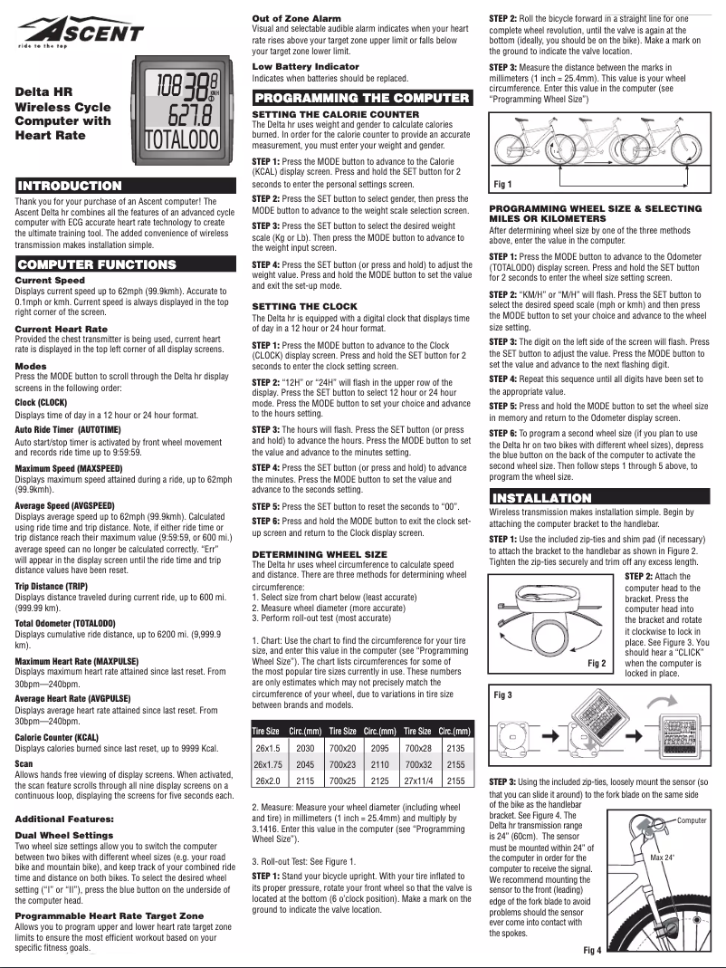 Página 1 del manual Manual de usuario Ascent Delta HR