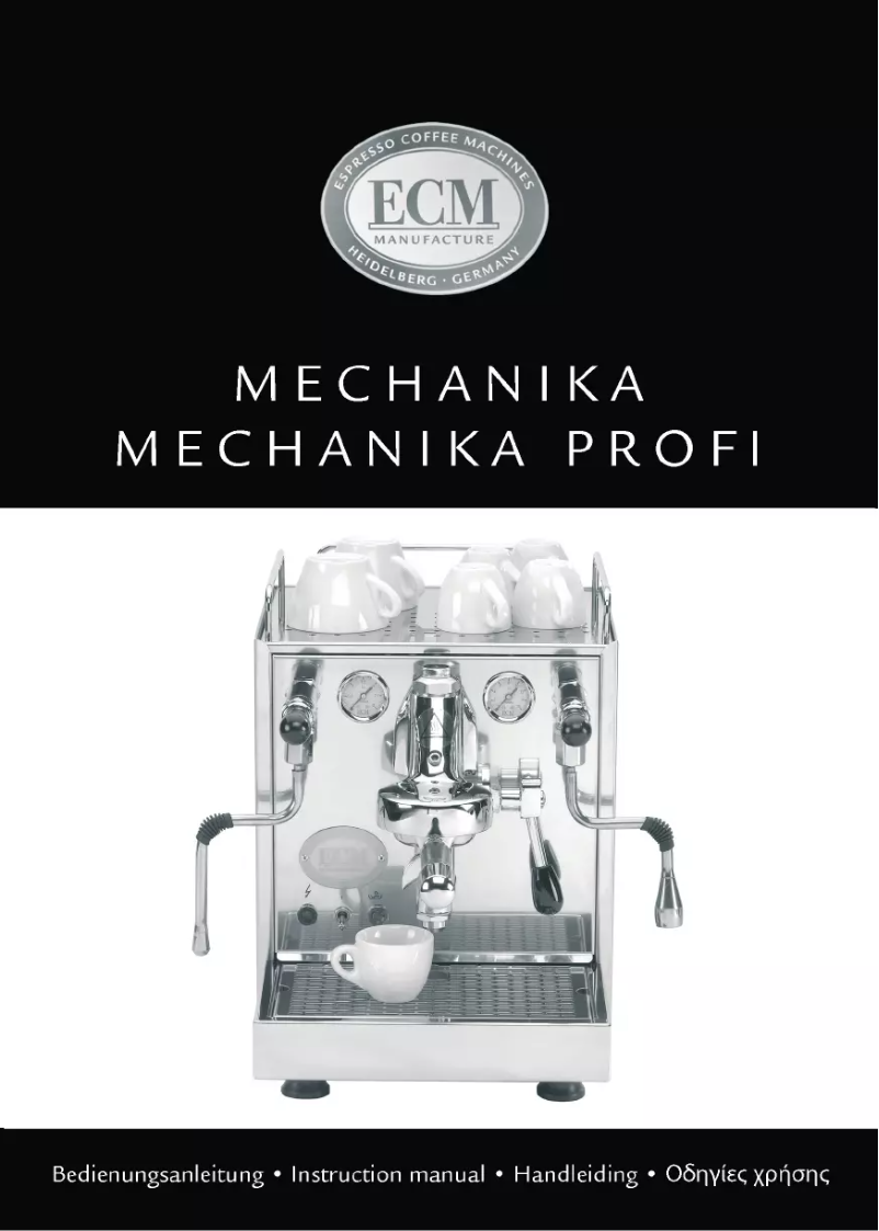 Page 1 de la notice Manuel utilisateur ECM Mechanika V Slim