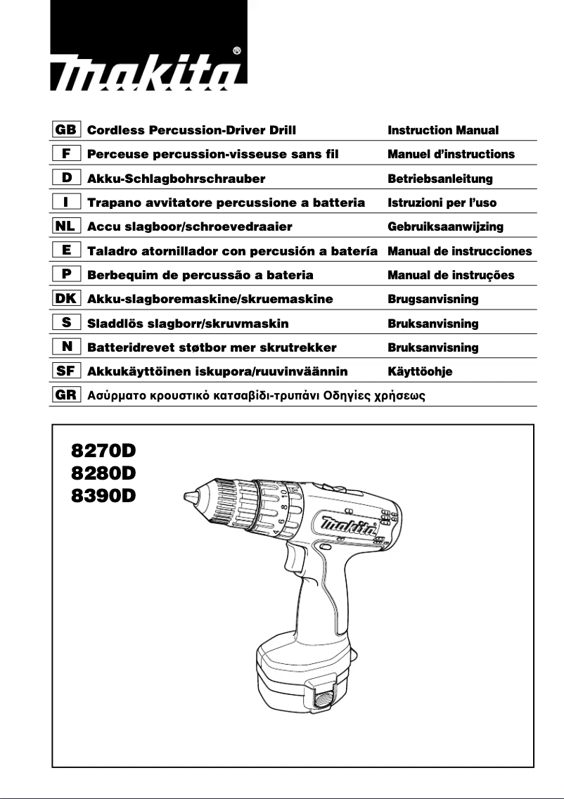 Page 1 de la notice Manuel utilisateur Makita 8280D