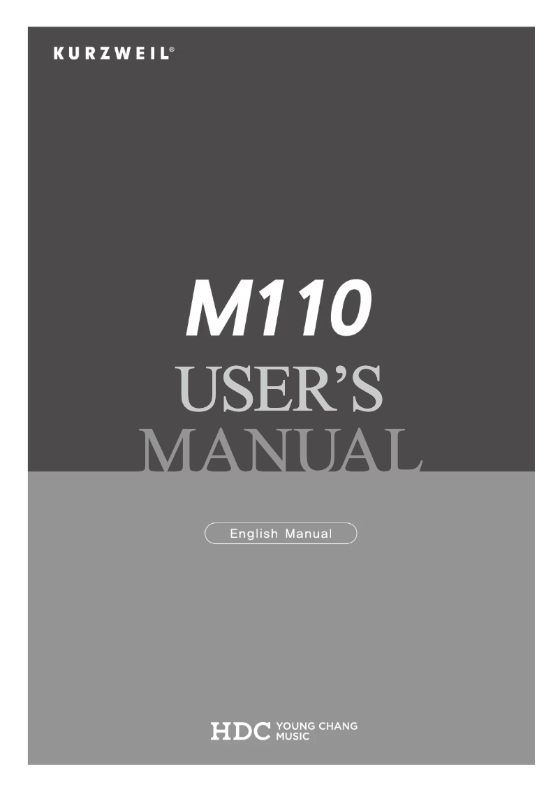 Page 1 de la notice Manuel utilisateur Kurzweil M110