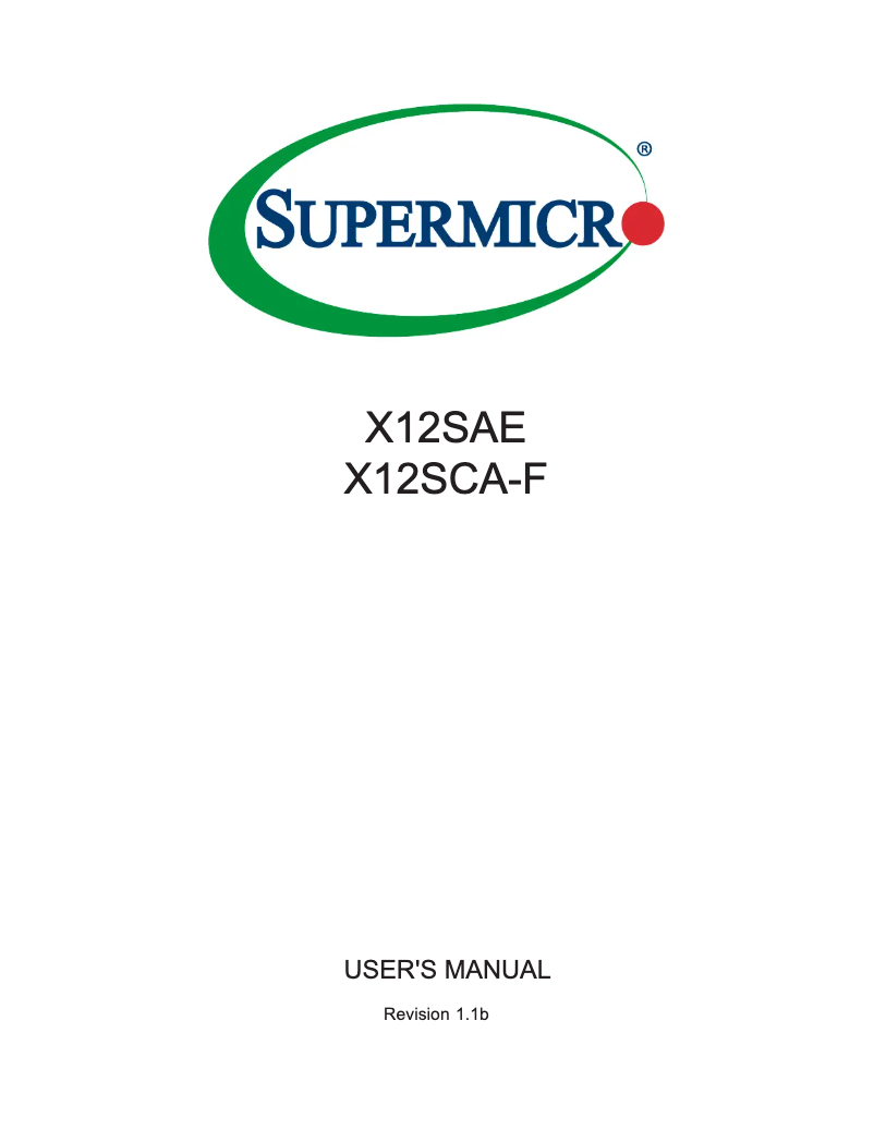 Page 1 de la notice Manuel utilisateur Supermicro X12SAE