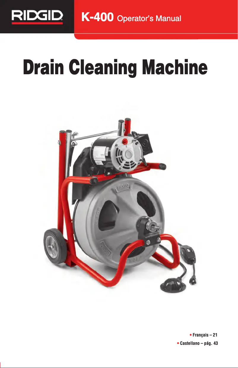 Page n°1 - Manuel utilisateur Ridgid K-400