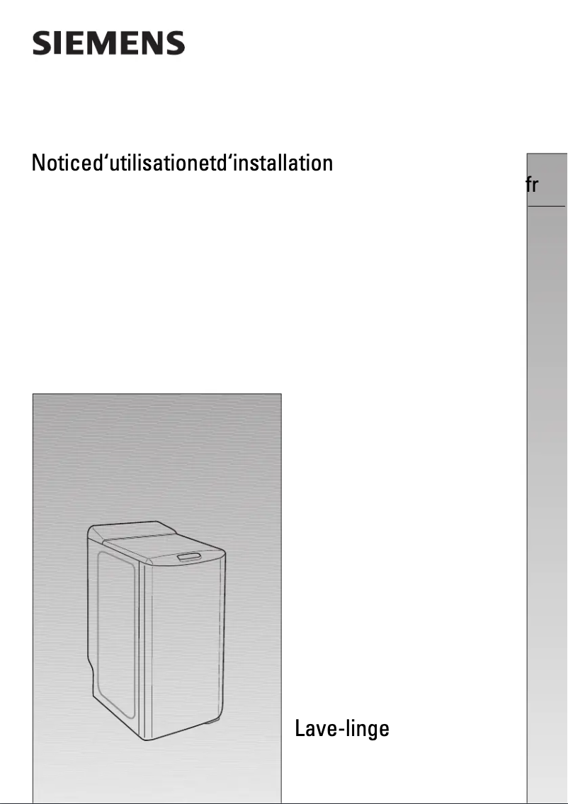 Page n°1 - Manuel utilisateur Siemens WP13T591FF