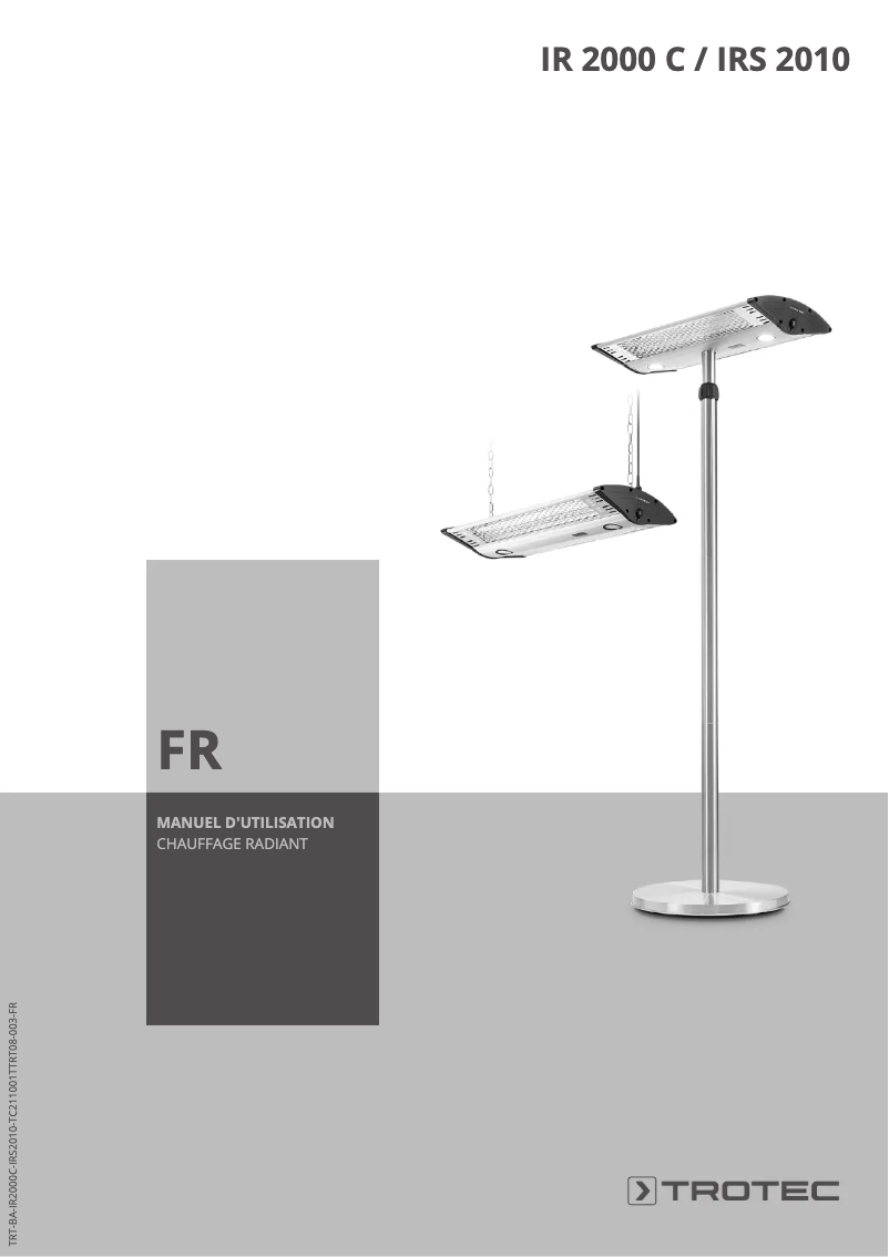 Page 1 de la notice Manuel utilisateur Trotec IR 2000 C