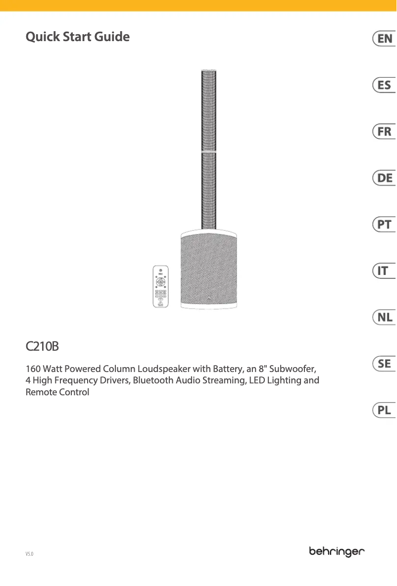 Page n°1 - Manuel utilisateur Behringer C210B