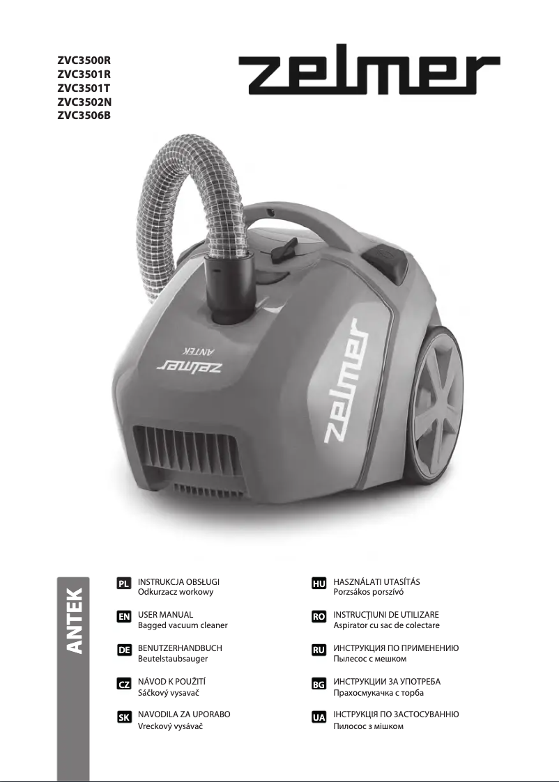 Image de la première page du manuel de l'appareil Antek ZVC3500R