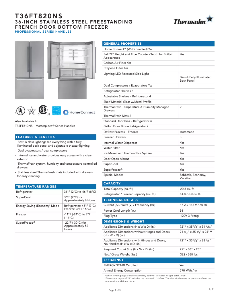 Image de la première page du manuel de l'appareil T36FT820NS