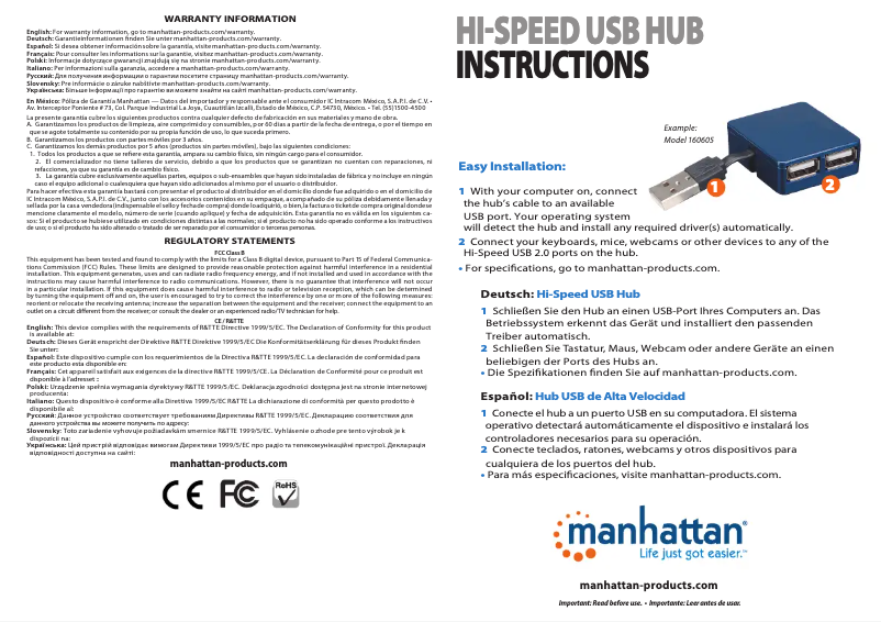 Page n°1 - Mode d'emploi Manhattan 160605