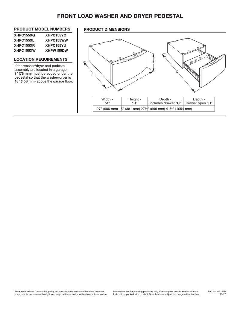 Image de la première page du manuel de l'appareil XHPC155Y