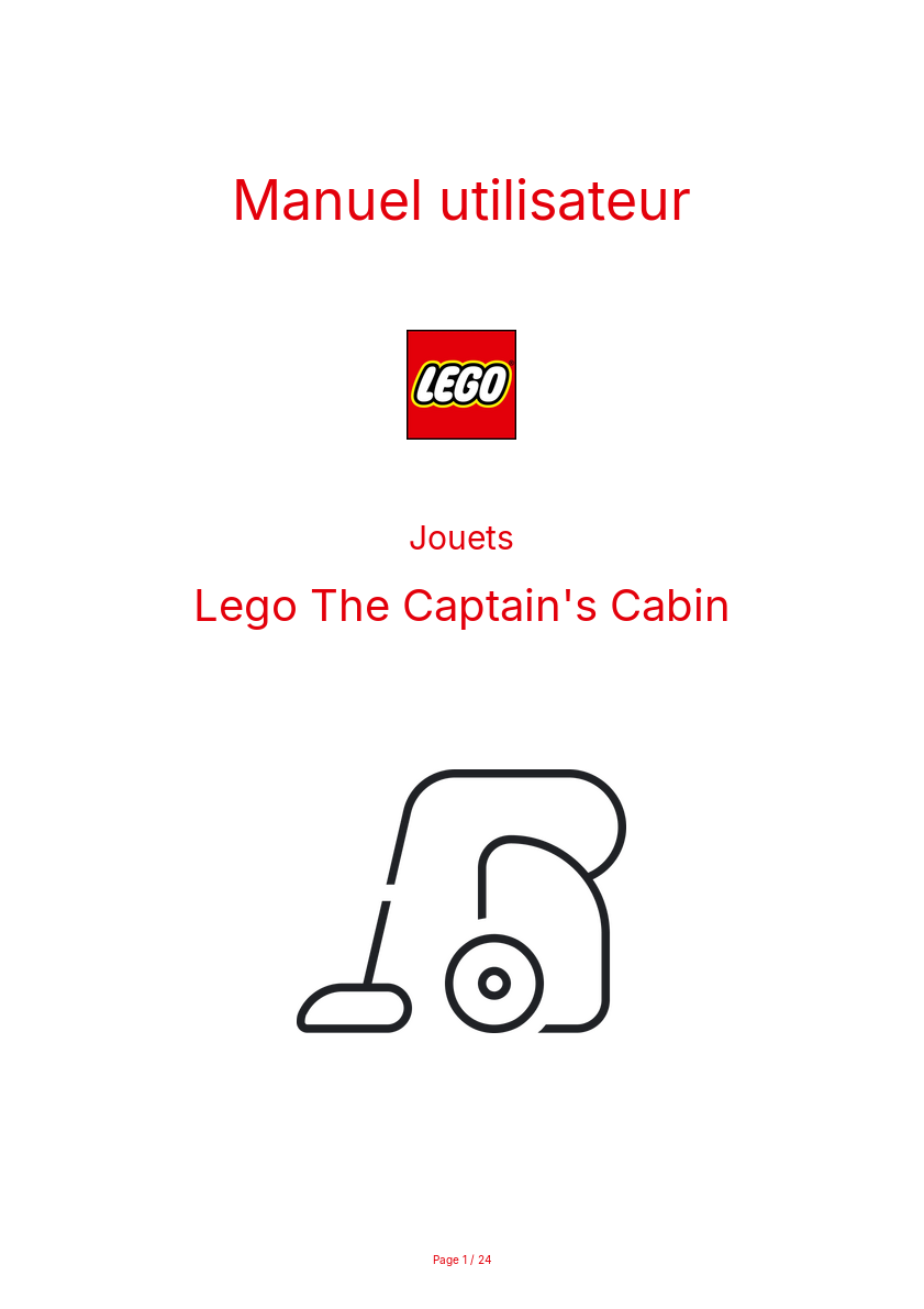 Page n°1 - Manuel utilisateur Lego The Captain's Cabin