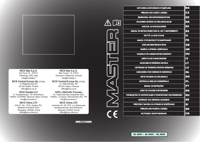 Página 1 del manual Manual de usuario Master BL-4800
