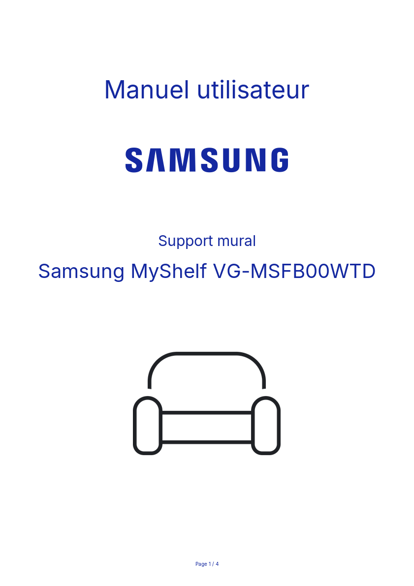 Page n°1 - Manuel utilisateur Samsung MyShelf VG-MSFB00WTD