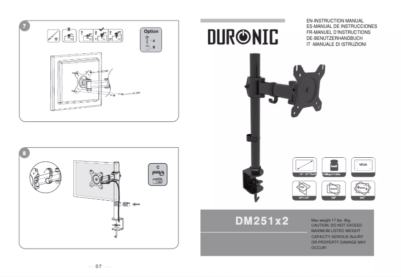 Page 1 de la notice Manuel utilisateur Duronic DM251X2