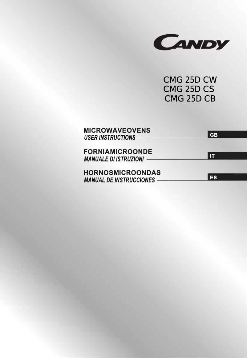 Image de la première page du manuel de l'appareil CMG 25D CW