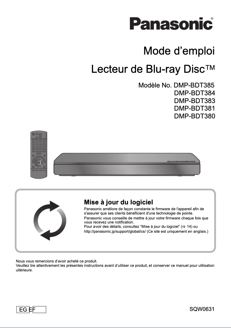 Image de la première page du manuel de l'appareil DMP-BDT384