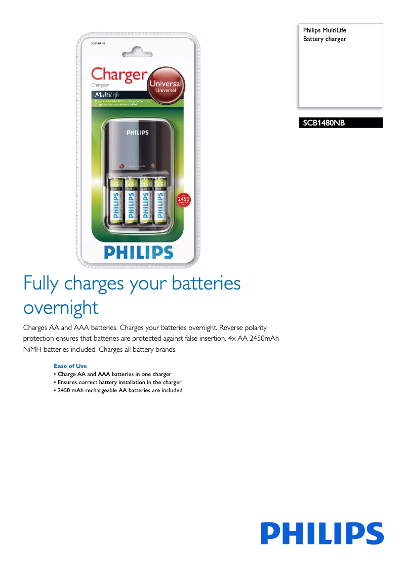 Page n°1 - Brochure Philips MultiLife SCB1480NB