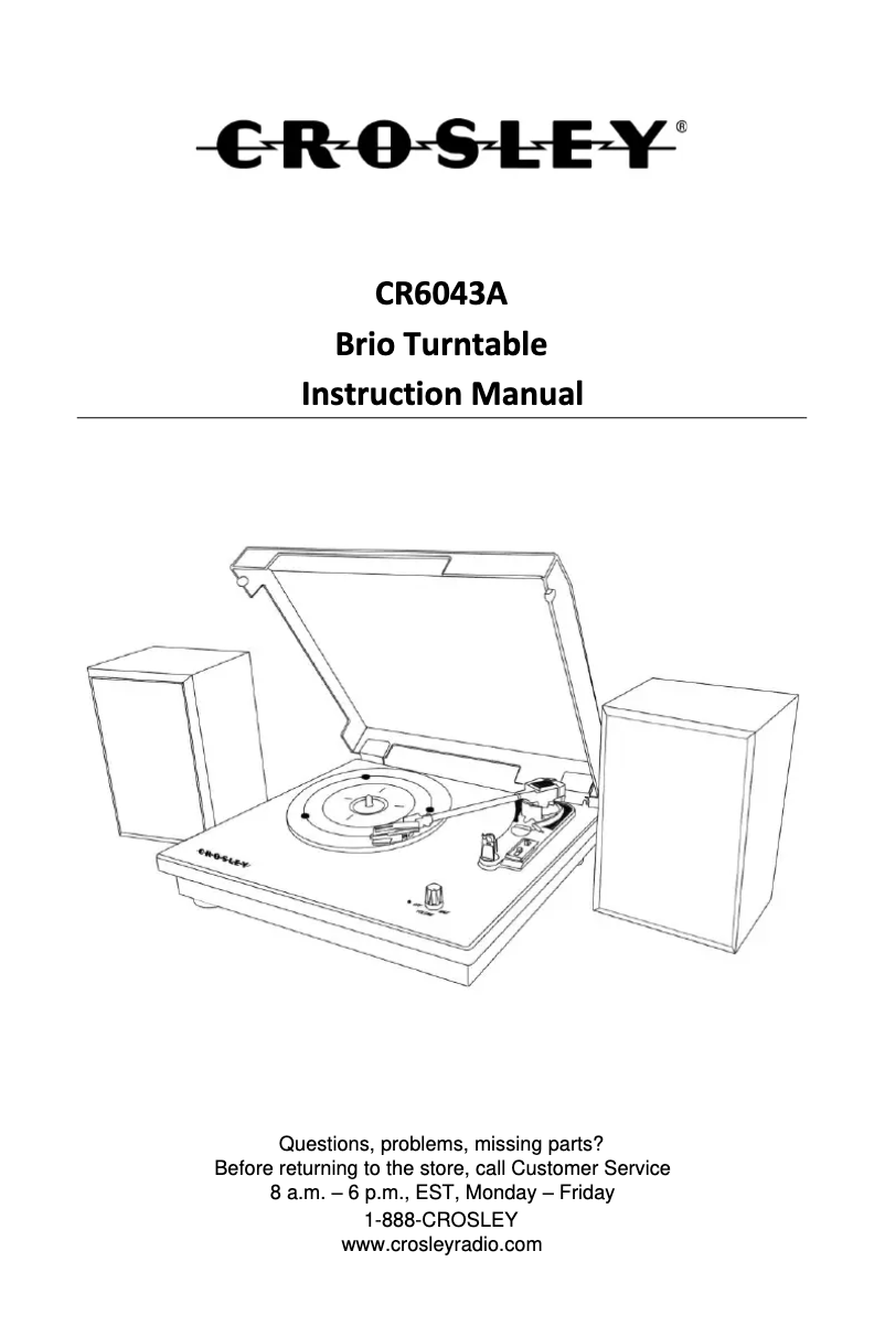 Page n°1 - Manuel utilisateur Crosley Brio CR6043A