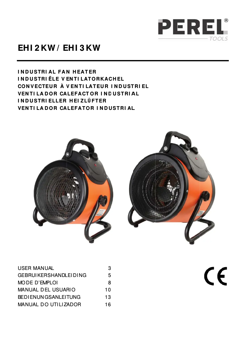 Page 1 de la notice Manuel utilisateur Perel EHI3KW