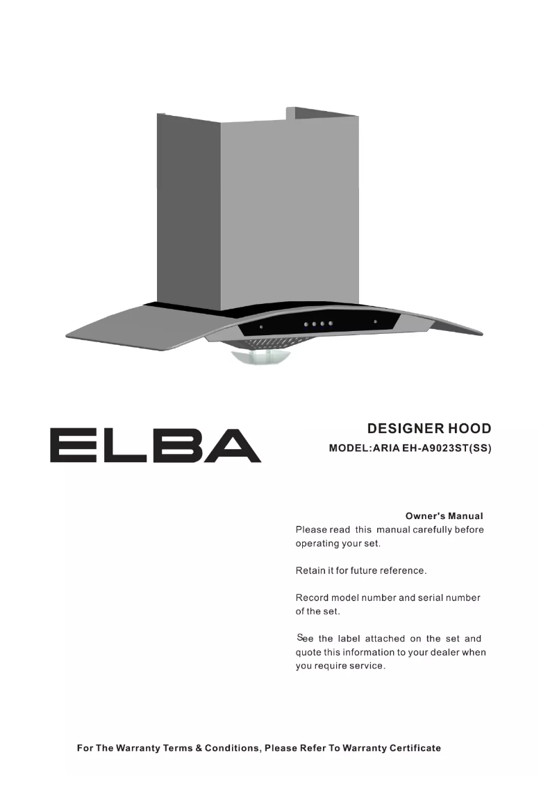 Page n°1 - Manuel utilisateur Elba Aria EH-A9023ST(SS)