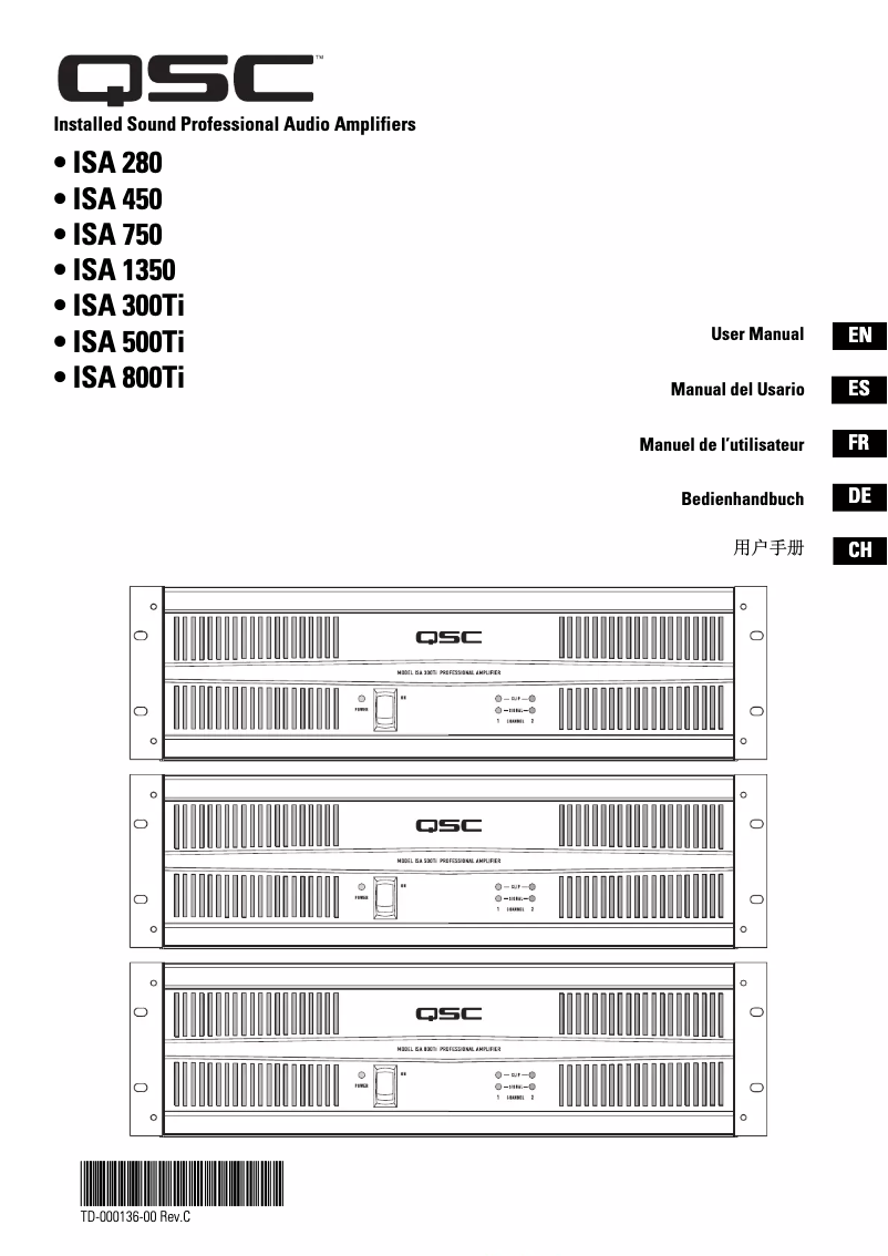 Página 1 del manual Manual de usuario QSC ISA500Ti