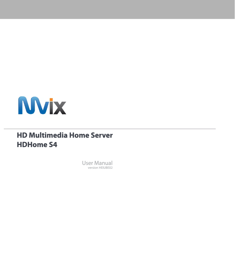 Page n°1 - Manuel utilisateur MvixUSA HDHome S4