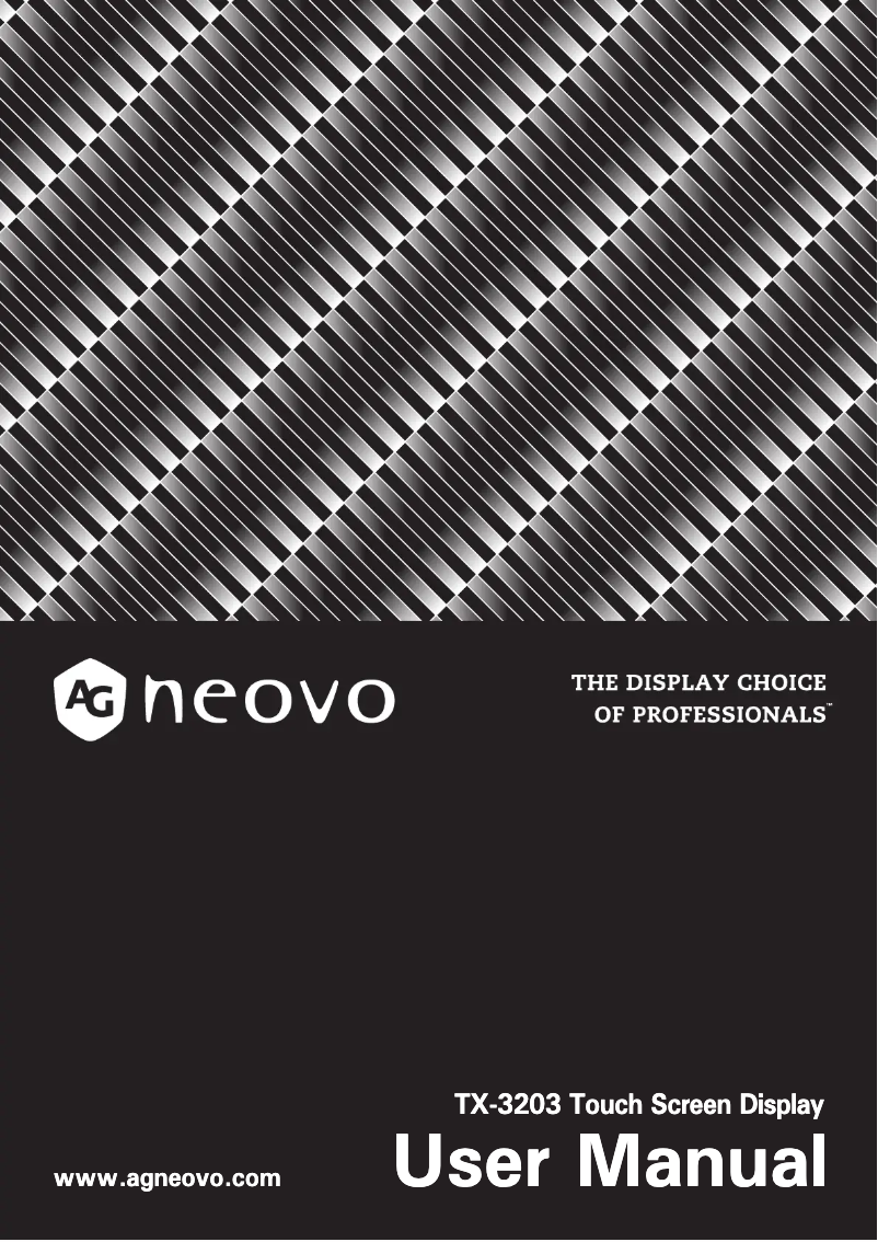 Page 1 de la notice Manuel utilisateur AG Neovo TX-3203