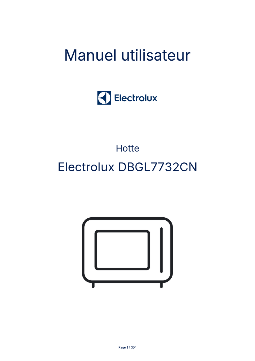 Image de la première page du manuel de l'appareil DBGL7732CN