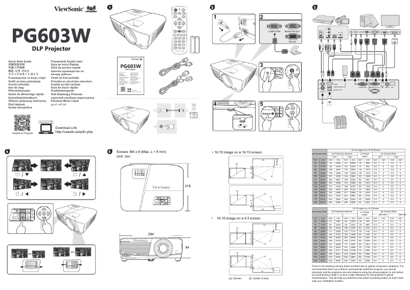 Imagen de la primera página del manual del dispositivo PG603W